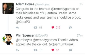 PlayStation VP Adam Boyes congrats Xbox for Quantum Break