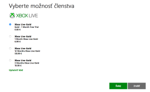 Xbox Live Gold 1 mesic zdarma