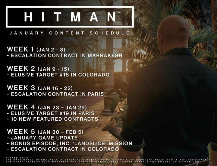 HITMAN January Content Schedule