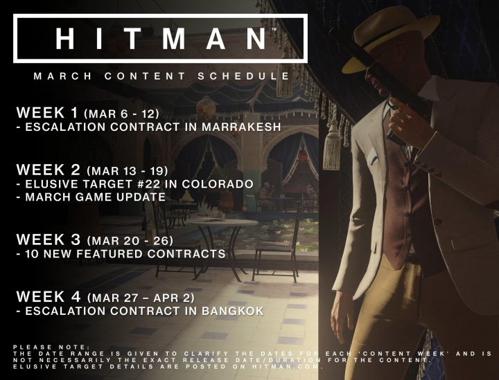 HITMAN March Content Schedule