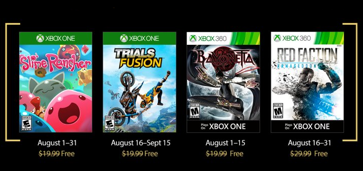 Games with Gold August 2017