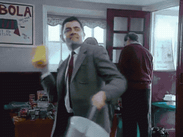 Mr Bean Throwing Sponges