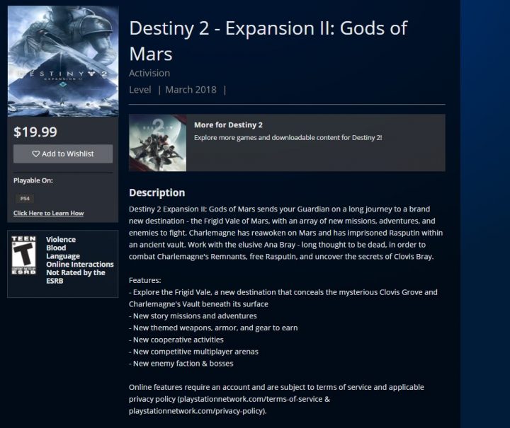 Destiny 2 Gods of Mars Expansion Leak