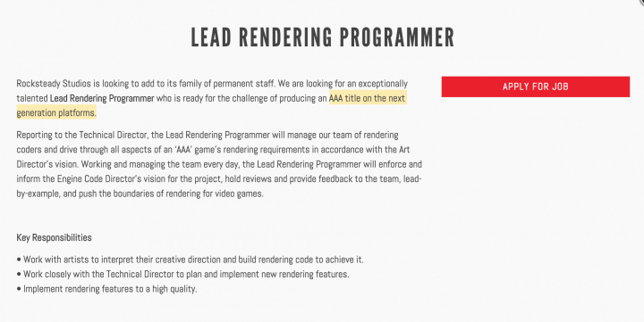 Lead Rendering Programmer Rocksteady Studios